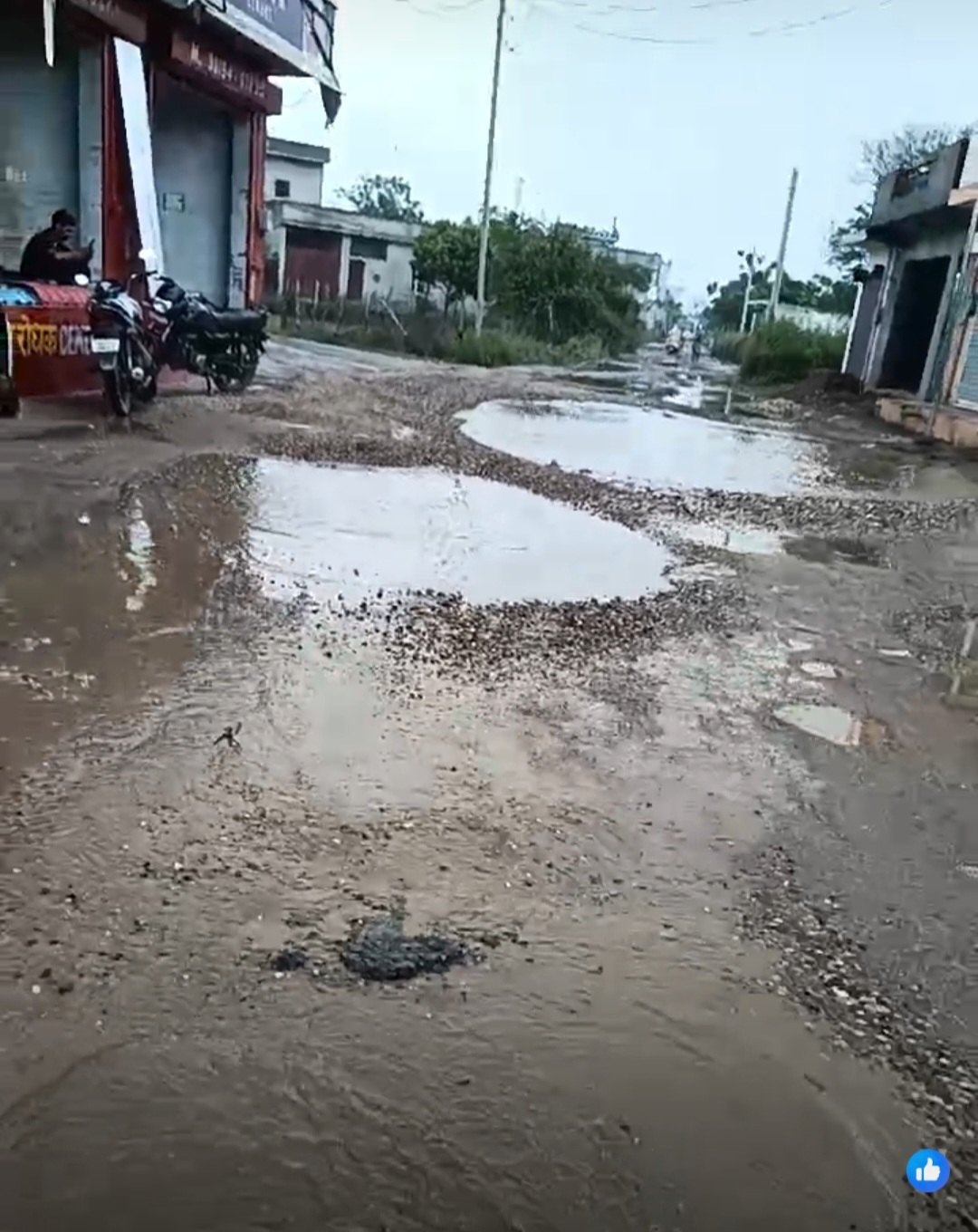 The condition of the road leading to the village of Baldev Raj Binewal, who was martyred in the Kargil war, is so bad.